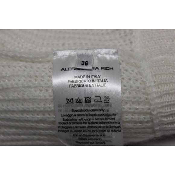 Alessandra Rich women's cropped embellished mohair‎ blend cardigan sweater 36 - Picture 10 of 11